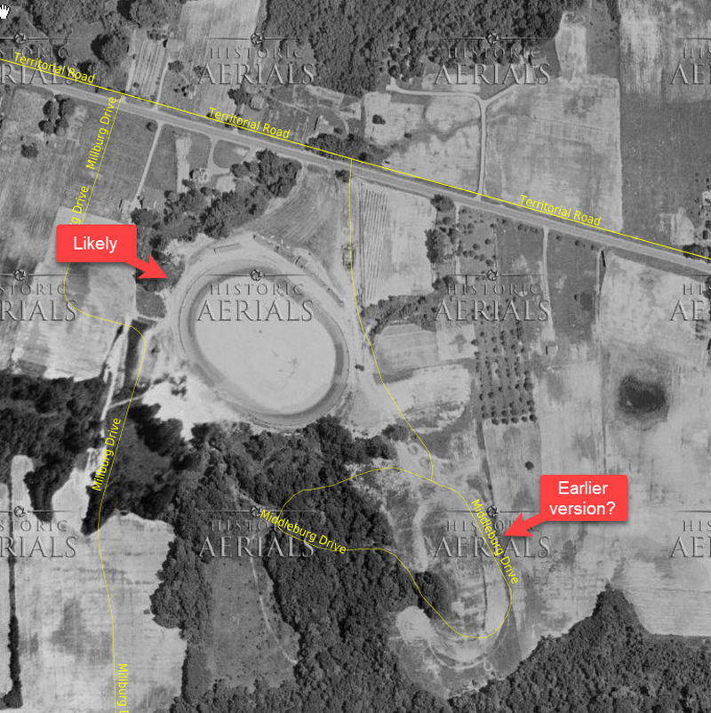 Millburg Speedway - 1955 Aerial (newer photo)